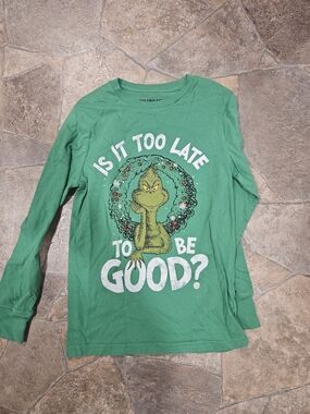 Kids Green Grinch Long-Sleeve Graphic Tee